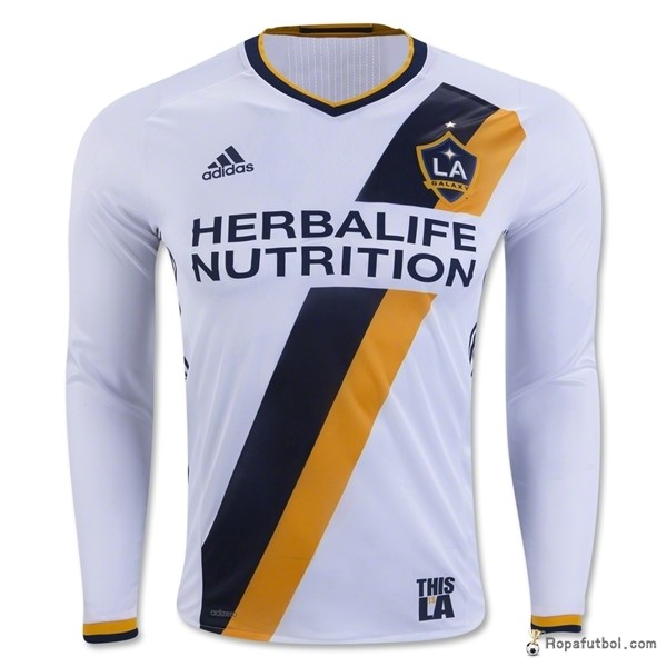 Camiseta Los Angeles Galaxy Replica Primera Ropa ML 2016/17 Blanco